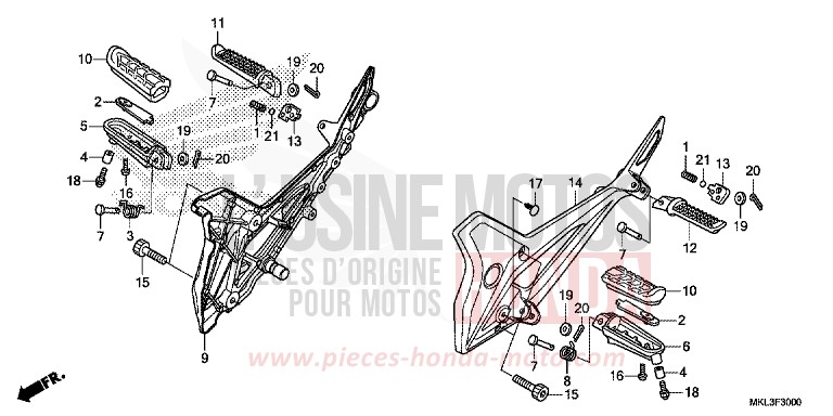STUFE von NC750X "Meca" MAT PEARL GLARE WHITE (NHB54) von 2019